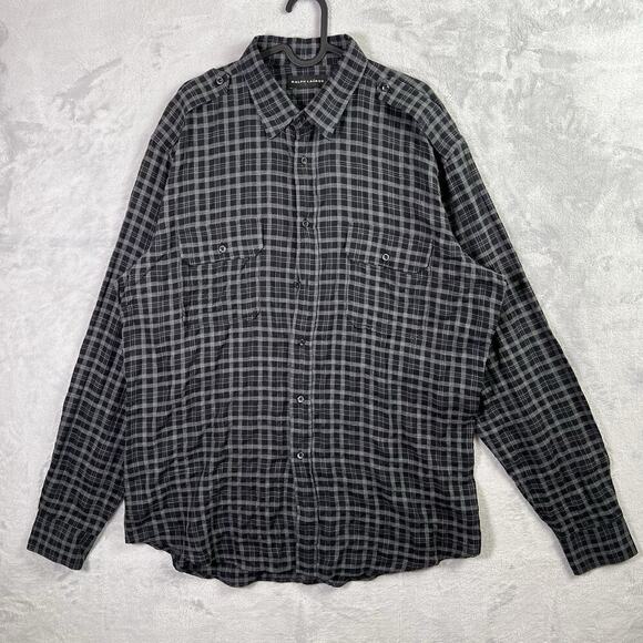 Ralph Lauren Other - Ralph Lauren Men's Dress SHirt Black Plaid Size XL Lightweight Business Casual